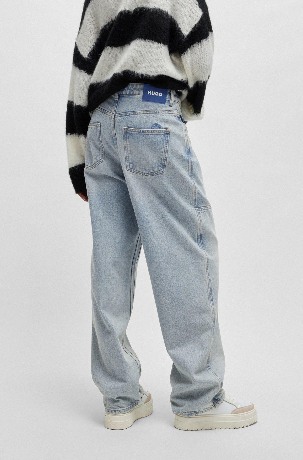 Baggy-fit jeans in blue rigid denim Product Image