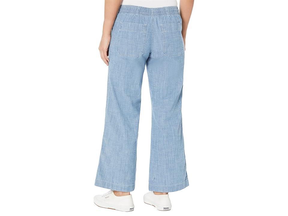 L.L.Bean Petite Lakewashed Pull-On Chambray Wide Leg Pants (Chambray) Women's Casual Pants Product Image