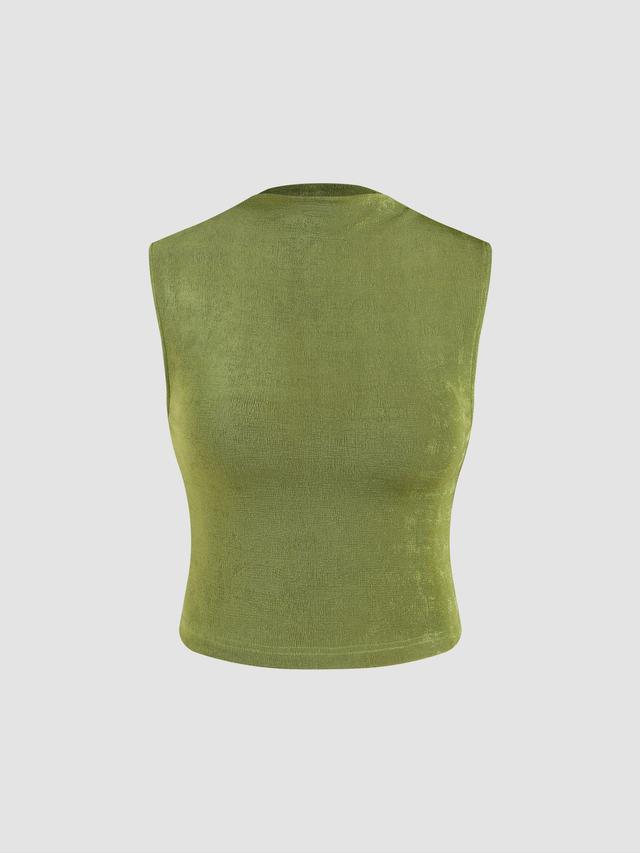 Solid Jersey High Neck Tank Top Product Image