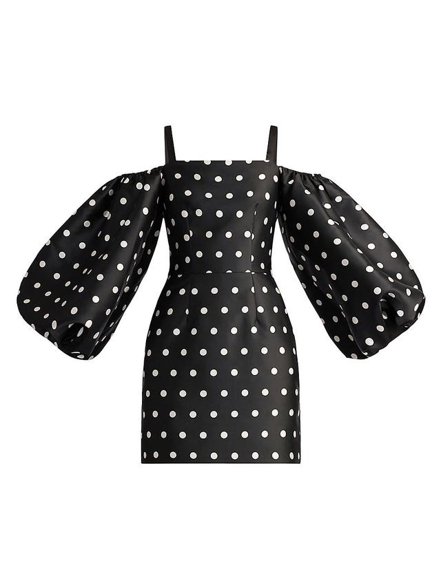 Womens Polka Dot Balloon Sleeve Minidress Product Image