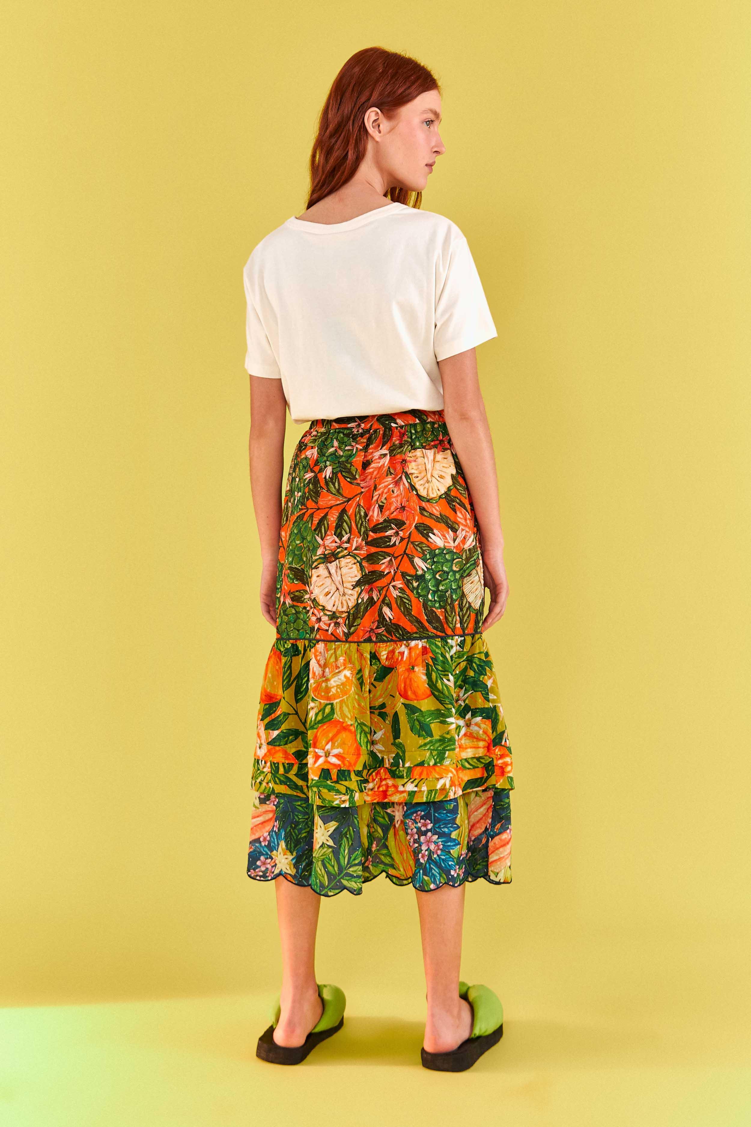 Caipirinha Tiered Midi Skirt Product Image