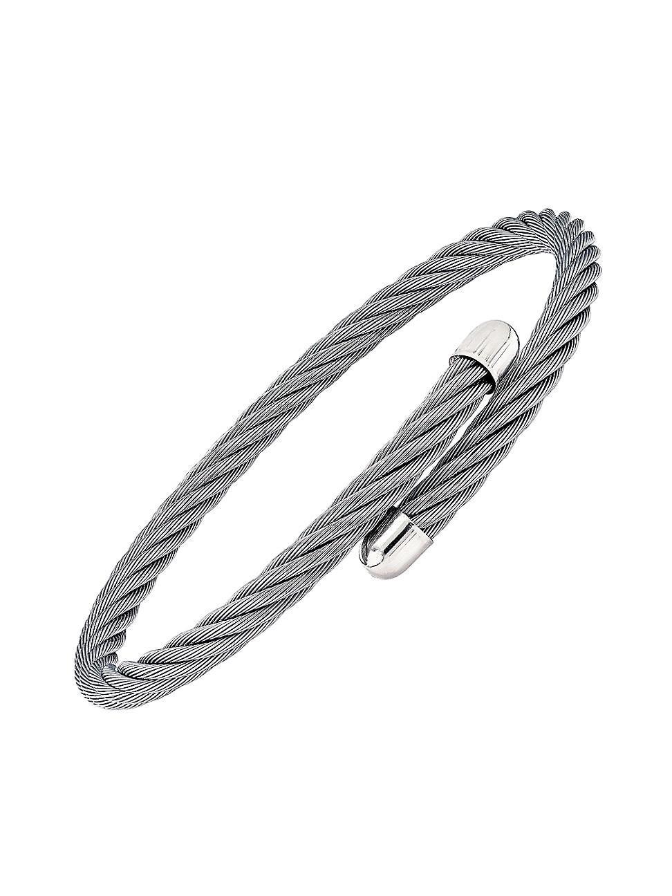 Mens Cable Adjustable Stainless Steel Bracelet Product Image