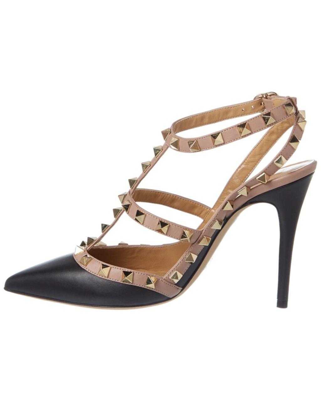 Valentino Rockstud Caged 100 Leather Pump In Black Product Image