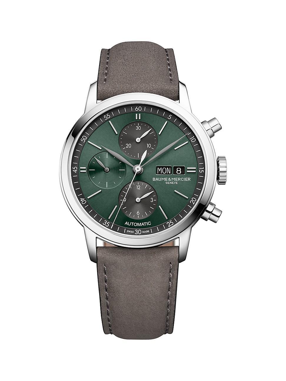 Mens Classima 10783 Stainless Steel & Leather Chronograph Watch/42MM Product Image