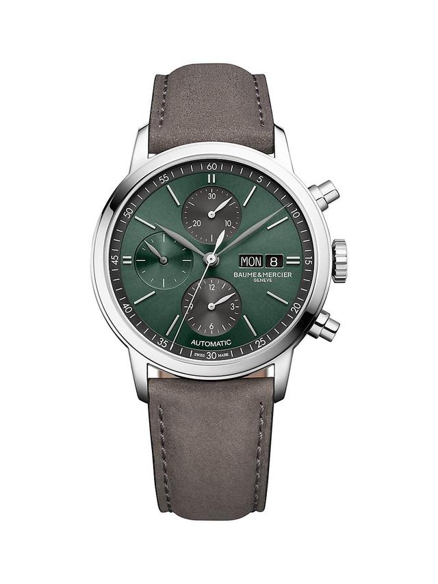 Mens Classima 10783 Stainless Steel & Leather Chronograph Watch/42MM Product Image