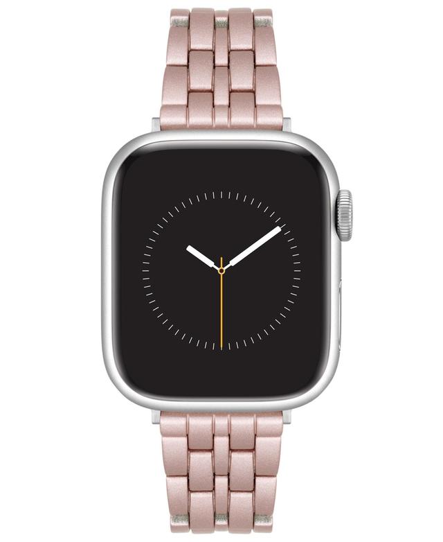 Nine West Womens Light Pink and Rose Gold-Tone Alloy Link Bracelet Designed for 38/40/41mm Apple Watch Product Image