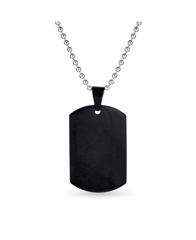 Bling Jewelry X-Large Plain Simple Basic Cool Mens Identification Military Army Dog Tag Pendant Necklace For Men Polished Black Gold Stainless Steel 2 Product Image