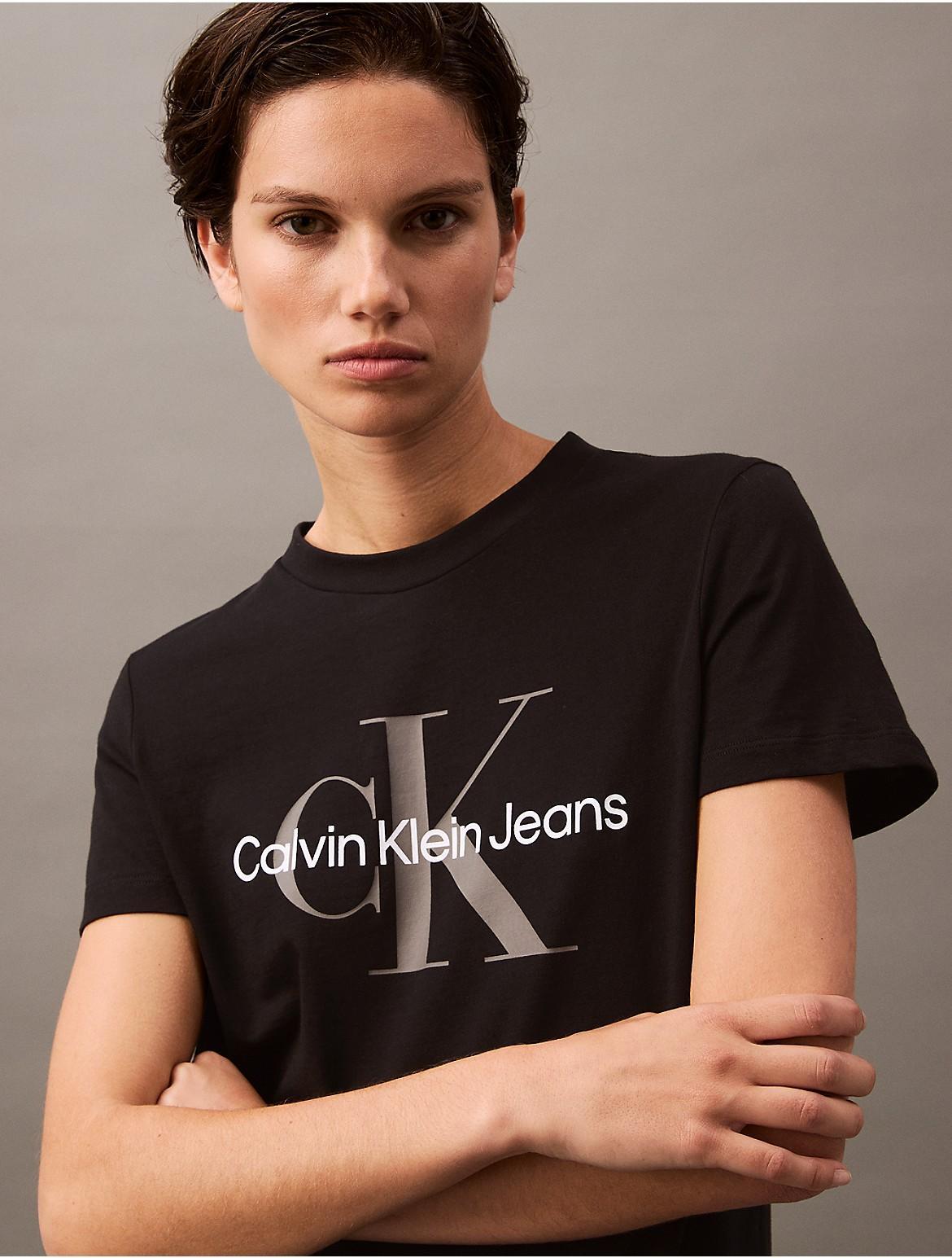 Calvin Klein Womens Monogram Logo Tee - White - S Product Image