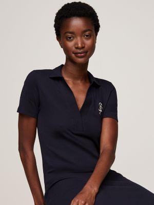 Slim Fit Open Placket Polo Dress Product Image