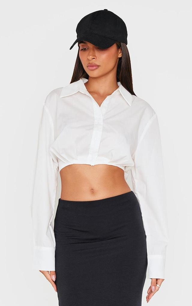 White Cropped Shirt Product Image