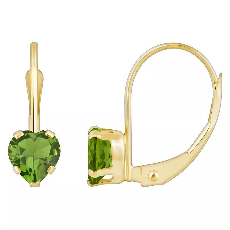 Macys Gemstone Leverback Earrings in 10K Yellow Gold Product Image