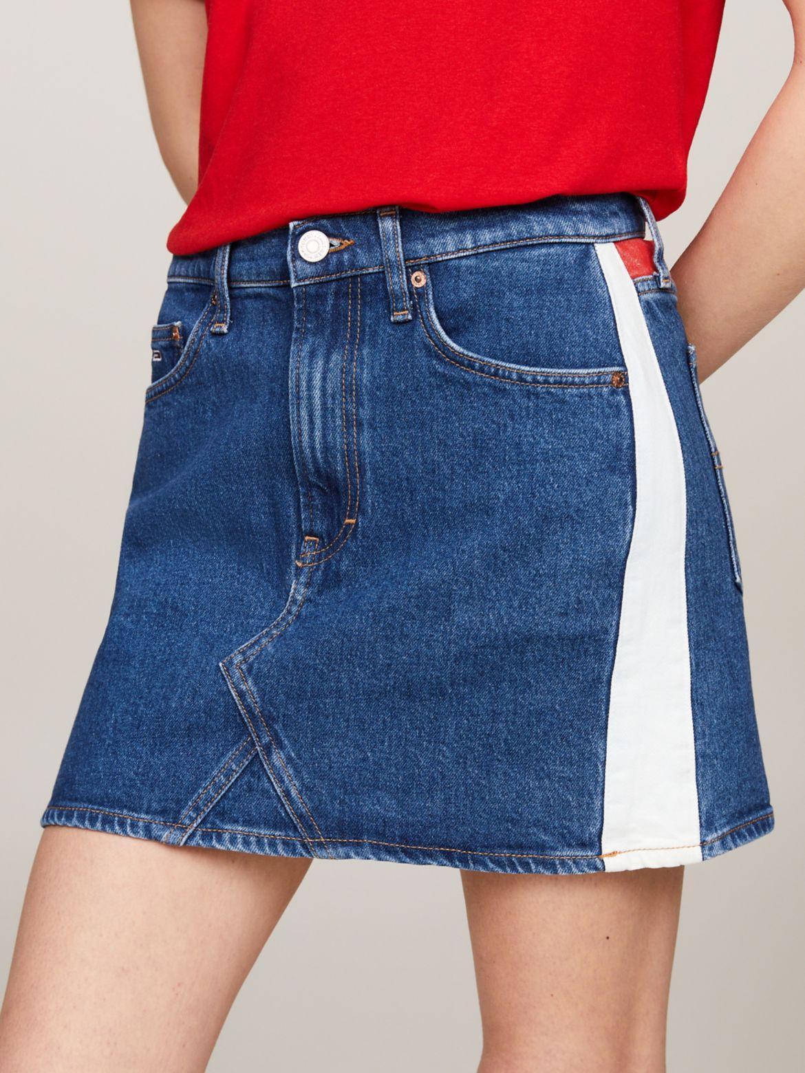 Tommy Jeans Womens Izzie Denim Flag Mini Skirt Product Image