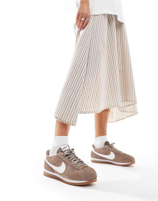 Nike Cortez Suede sneakers in brown and white Product Image