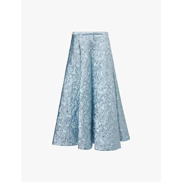 GUCCI Silk Blend Skirt In Glossy Sky Product Image