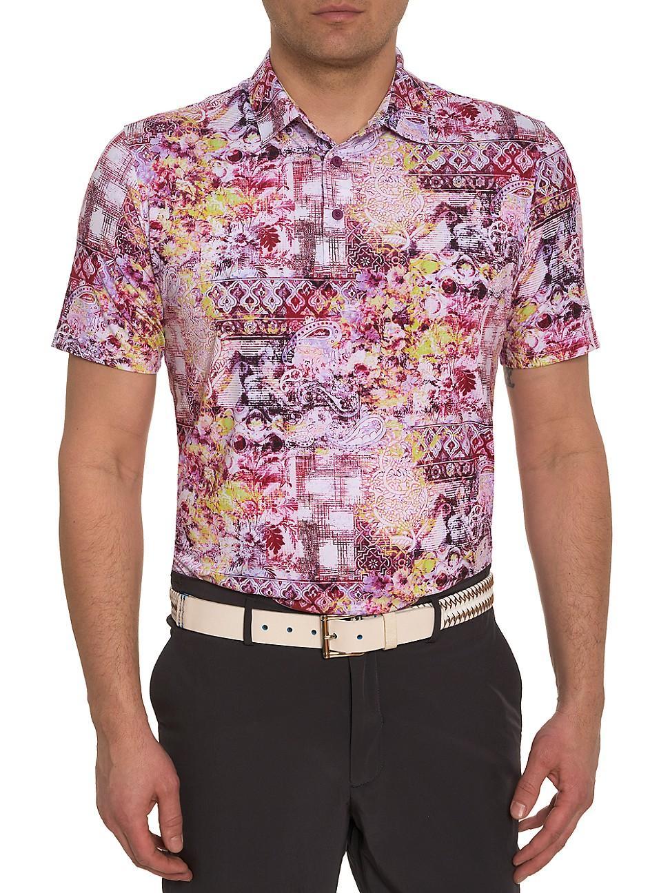 Mens Geneva Printed Short-Sleeve Polo Product Image