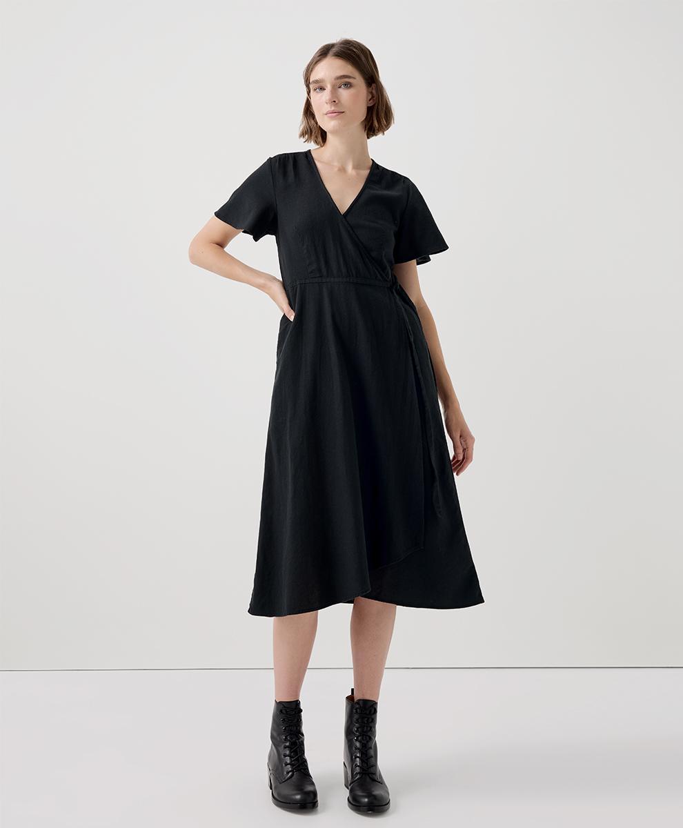 Womens Cafe Crepe Wrap Dress 2XL Product Image