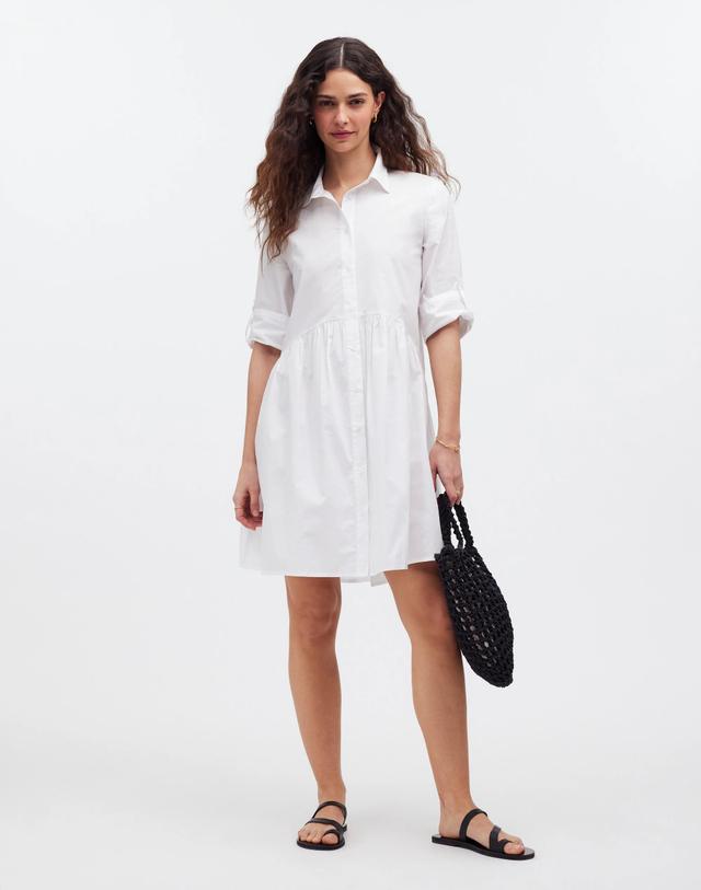 Button-Front Mini Shirtdress in Poplin Product Image