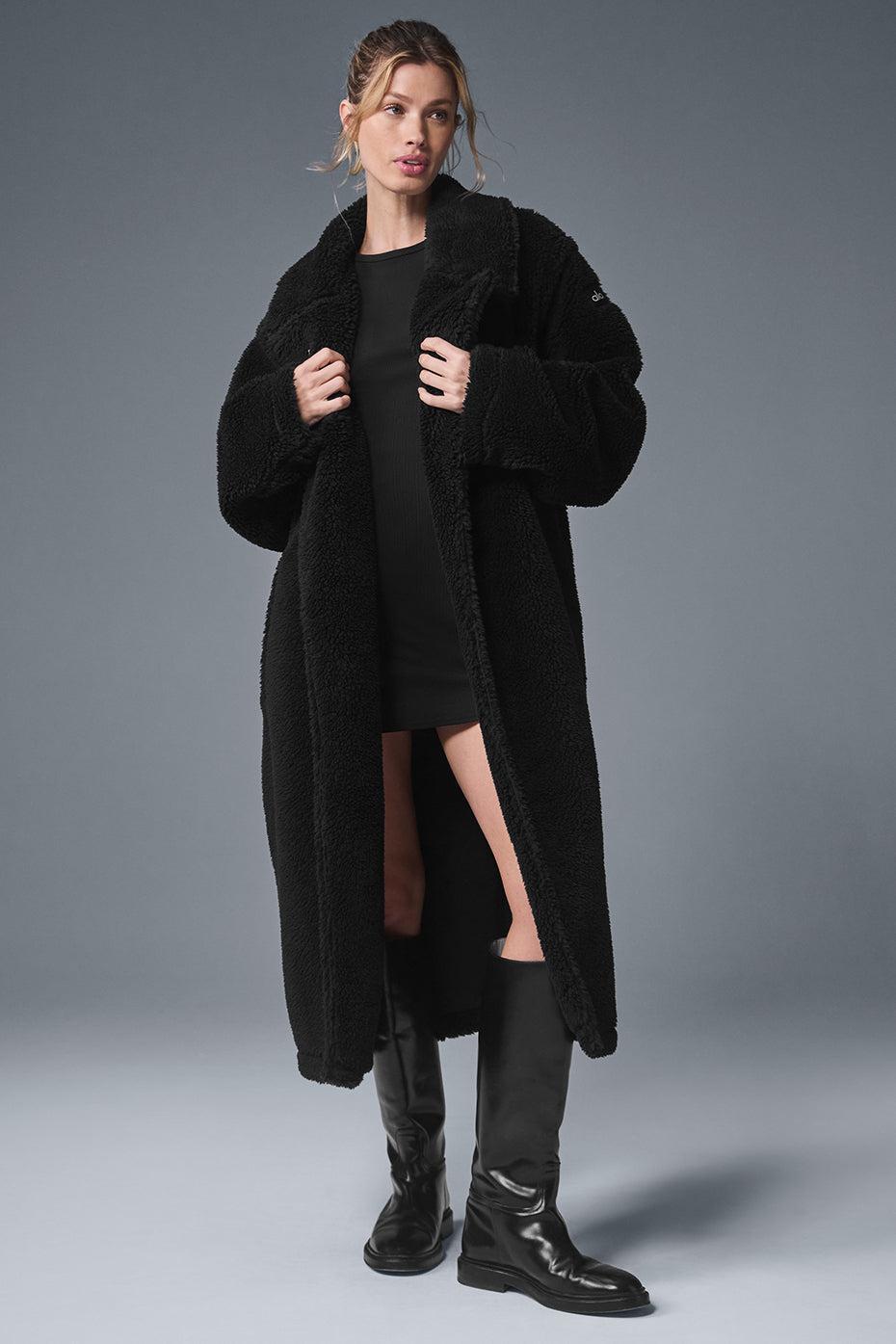 Oversized Sherpa Trench - Black Female Product Image