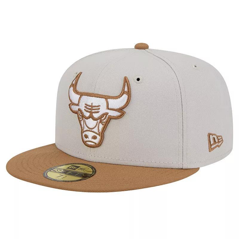 Mens New Era Cream/Tan Chicago Bulls Color Pack 59FIFTY Fitted Hat Product Image