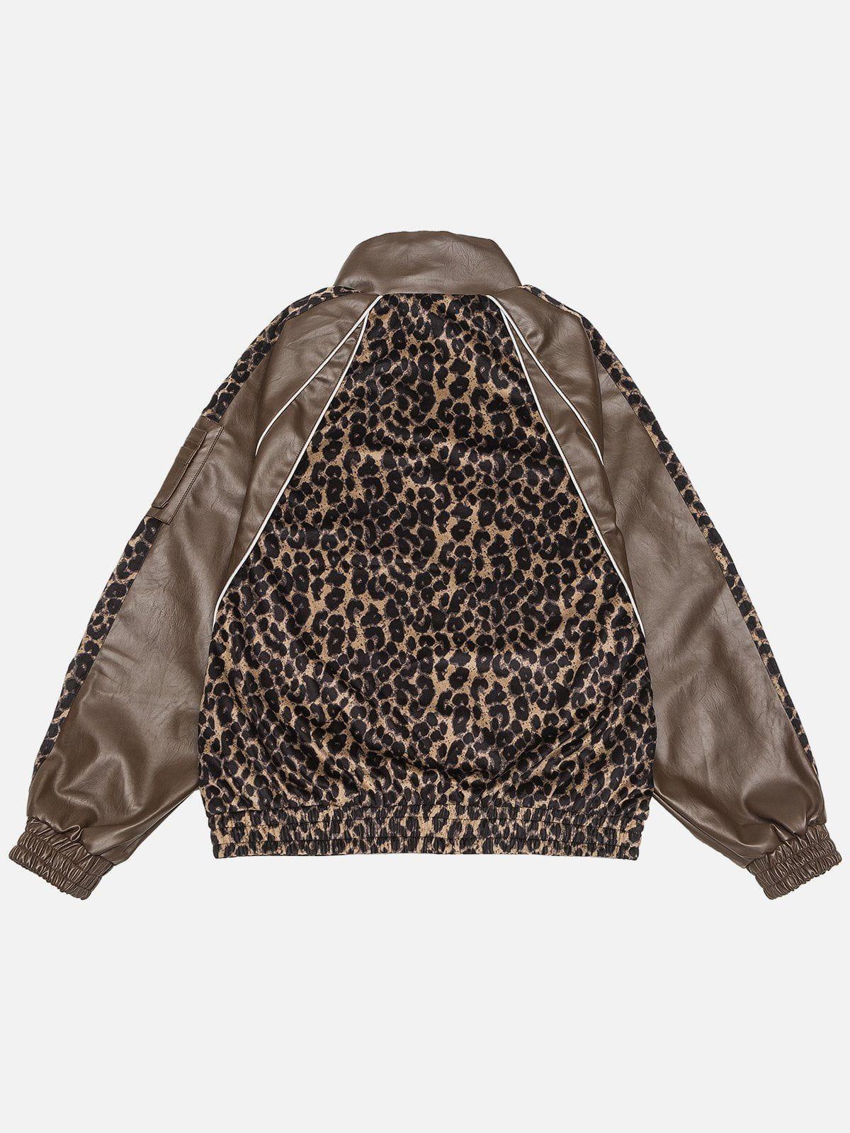 Aelfric Eden Leopard Print Patchwork Jacket Product Image