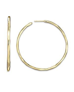 Womens Classico Medium 18K Yellow Gold Faceted Hoop Earrings Product Image