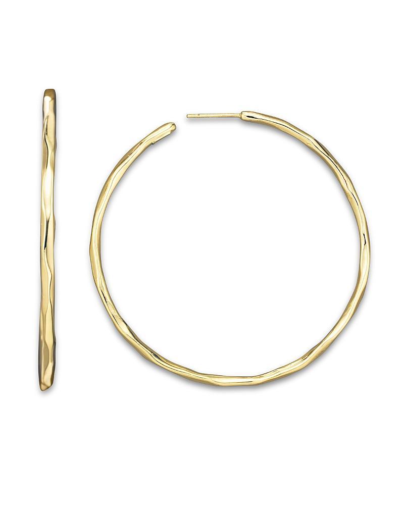 Womens Classico Medium 18K Yellow Gold Faceted Hoop Earrings Product Image