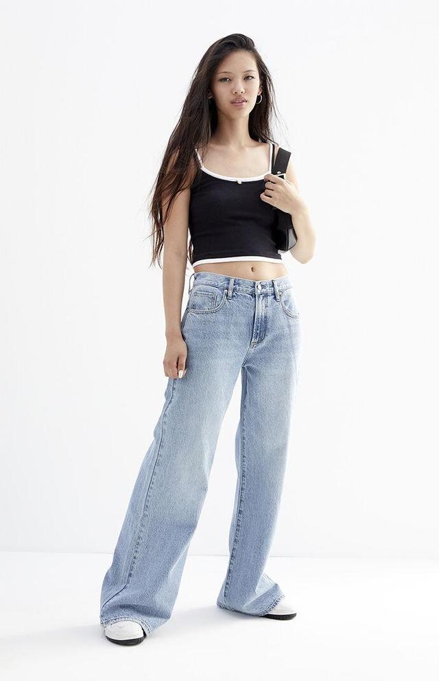 Women's Lena Low Rise Baggy Flare Jeans - Product Image