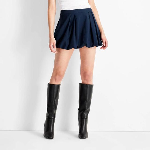 Womens Bubble Mini Skirt - Future Collective Navy Blue Product Image