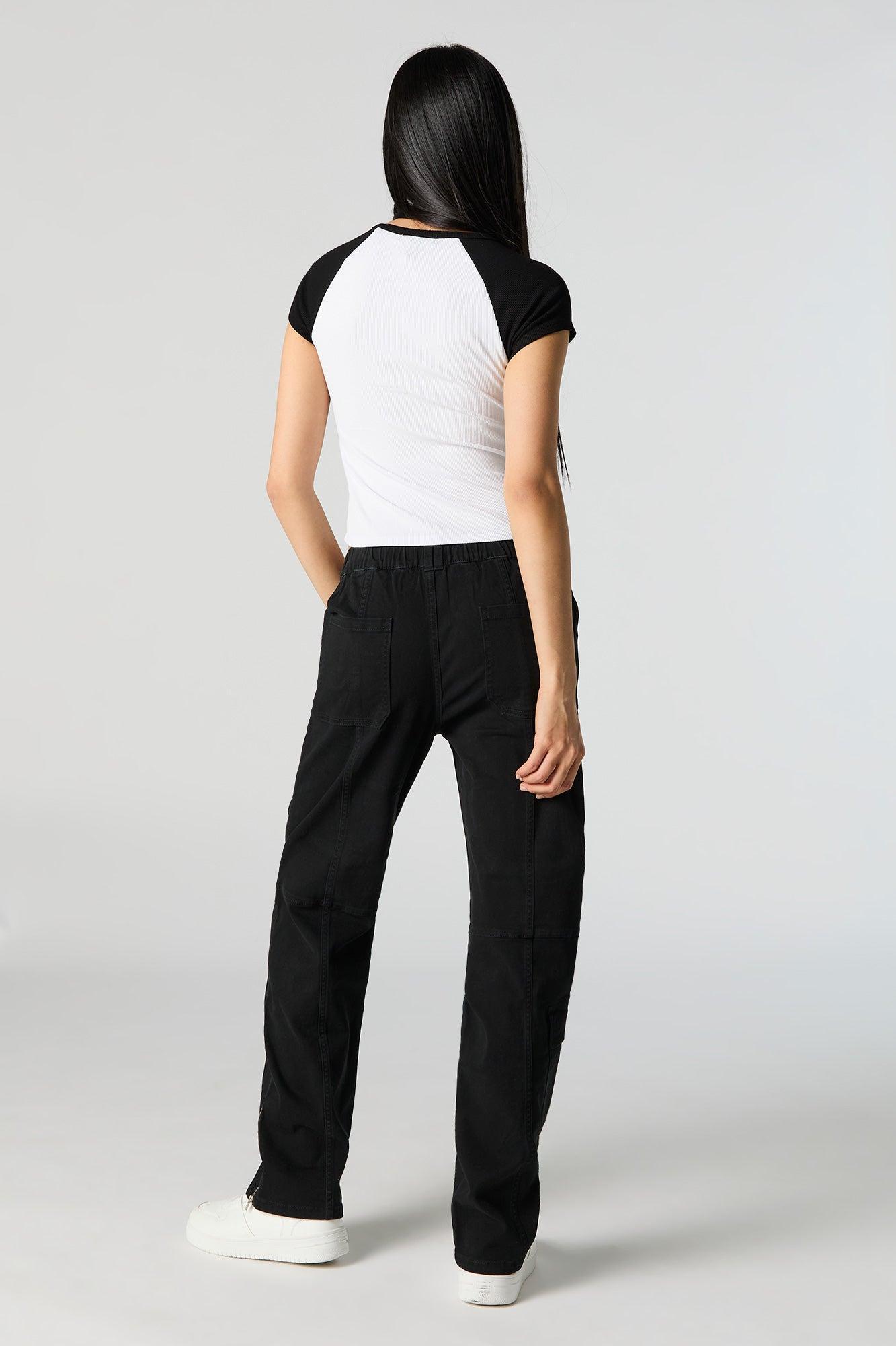 Zipper Hem Straight Leg Cargo Pant Female Product Image