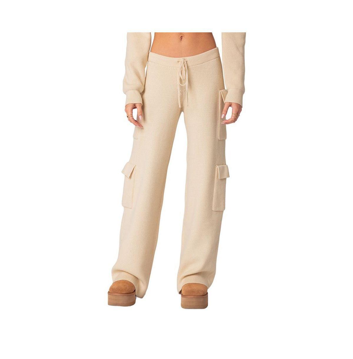 Edikted Womens Wynter Knit Cargo Pants Product Image