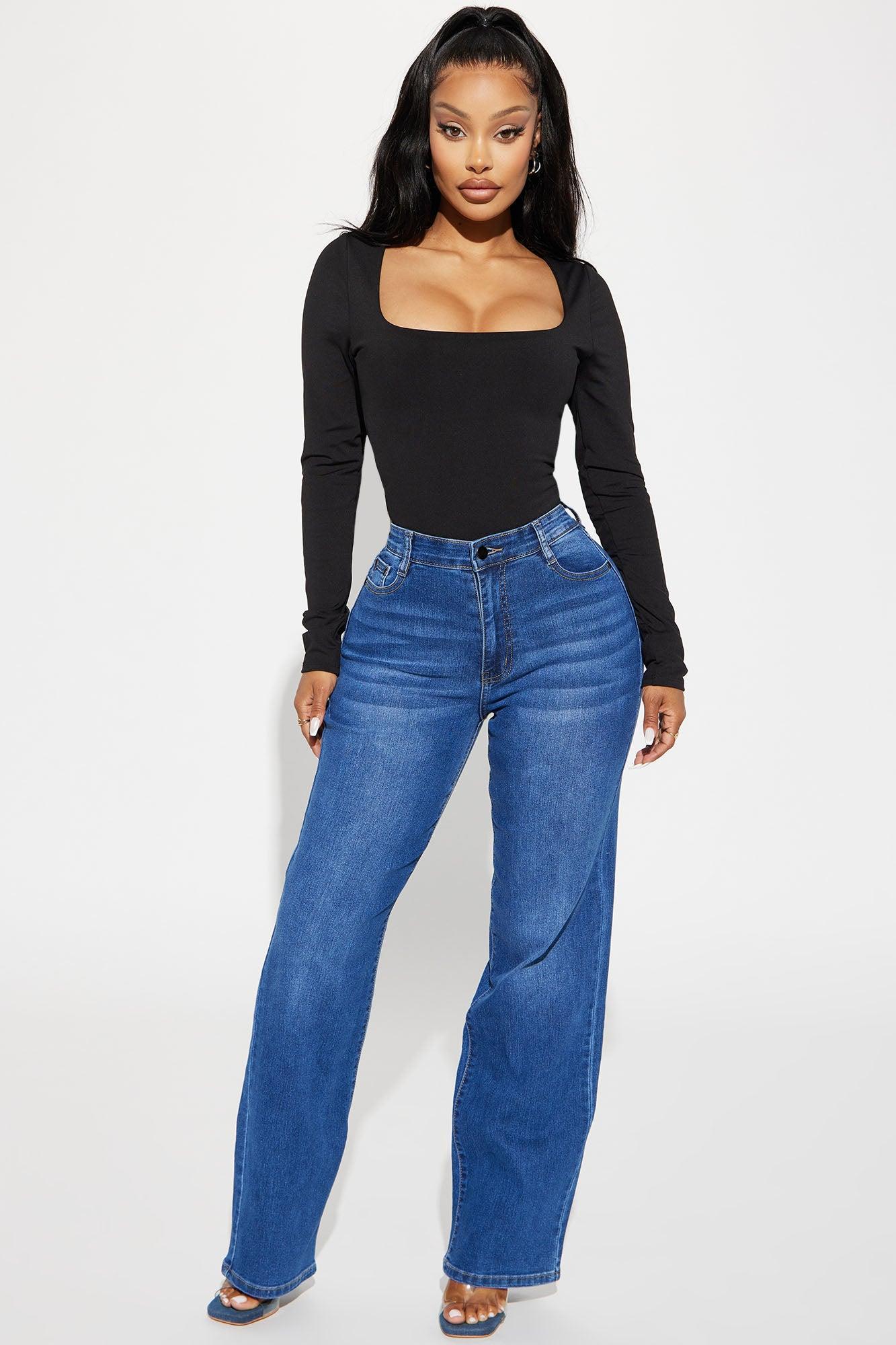 Simply Basic Stretch Straight Jeans - Medium Wash Product Image