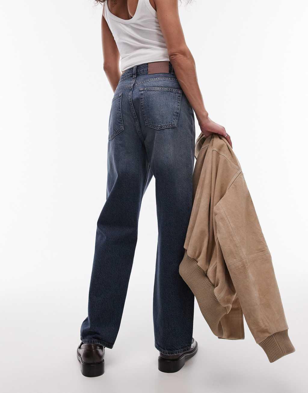 Topshop awkward barrel jeans In smokey blue Product Image