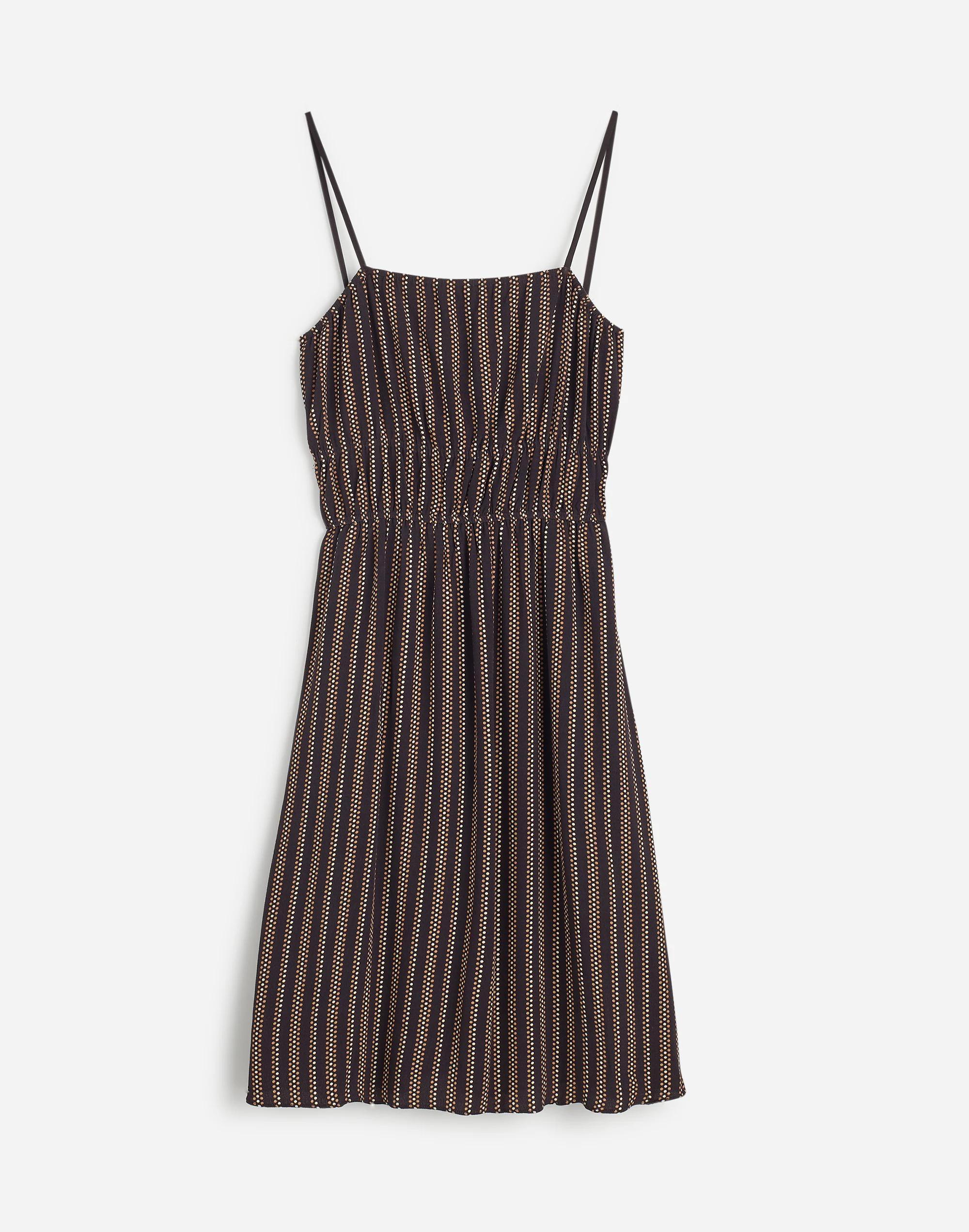 Smocked Square-Neck Mini Dress in Stripe Product Image