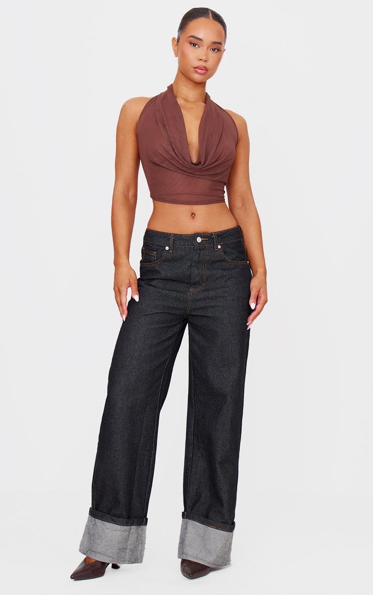 Chocolate Mesh Halter Neck Top Product Image