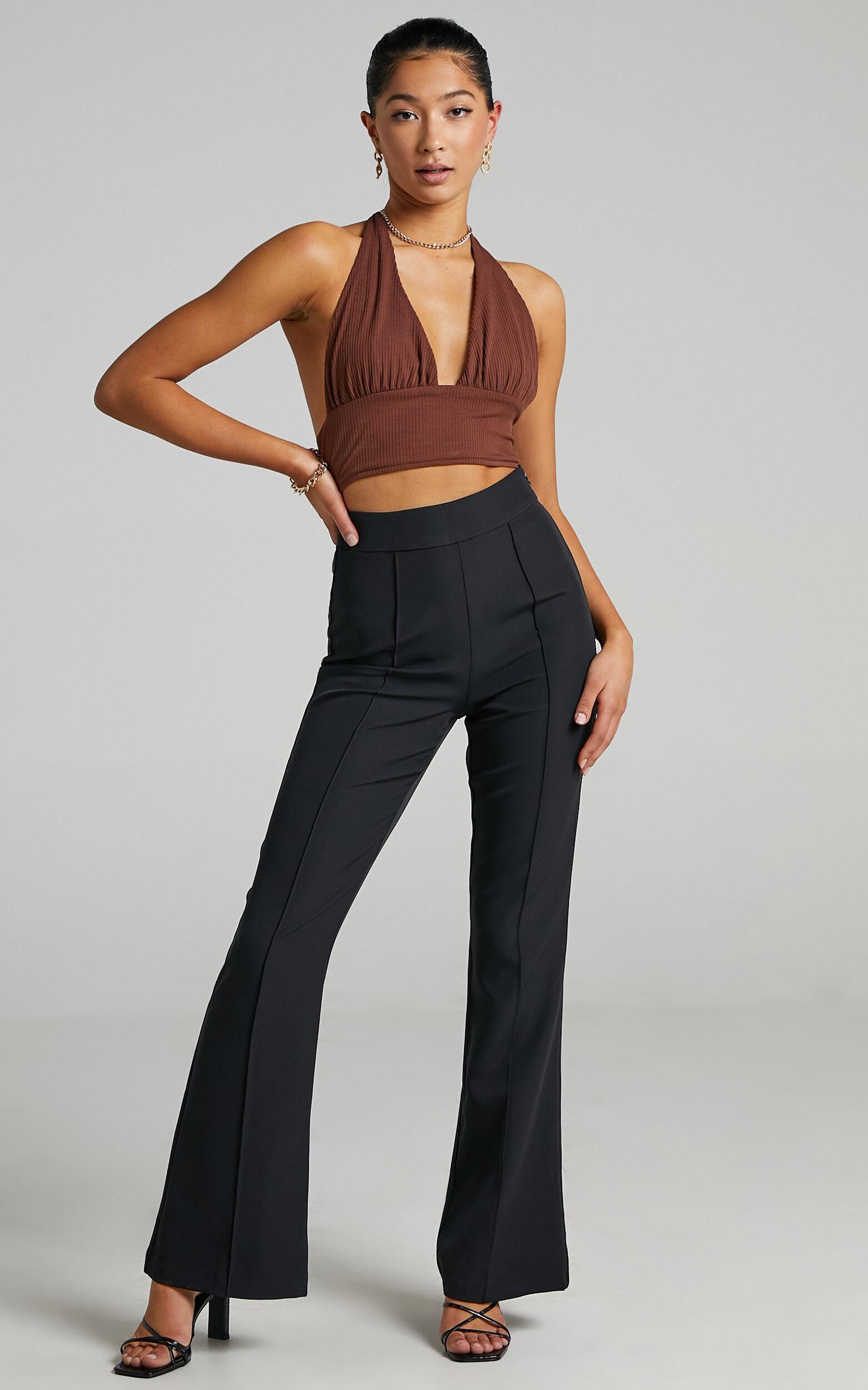 Roschel Pants - High Waisted Flared Pants in Black product image