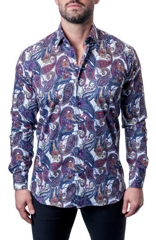 Maceoo Fibonacci Bold Paisley Contemporary Fit Button-Up Shirt Product Image