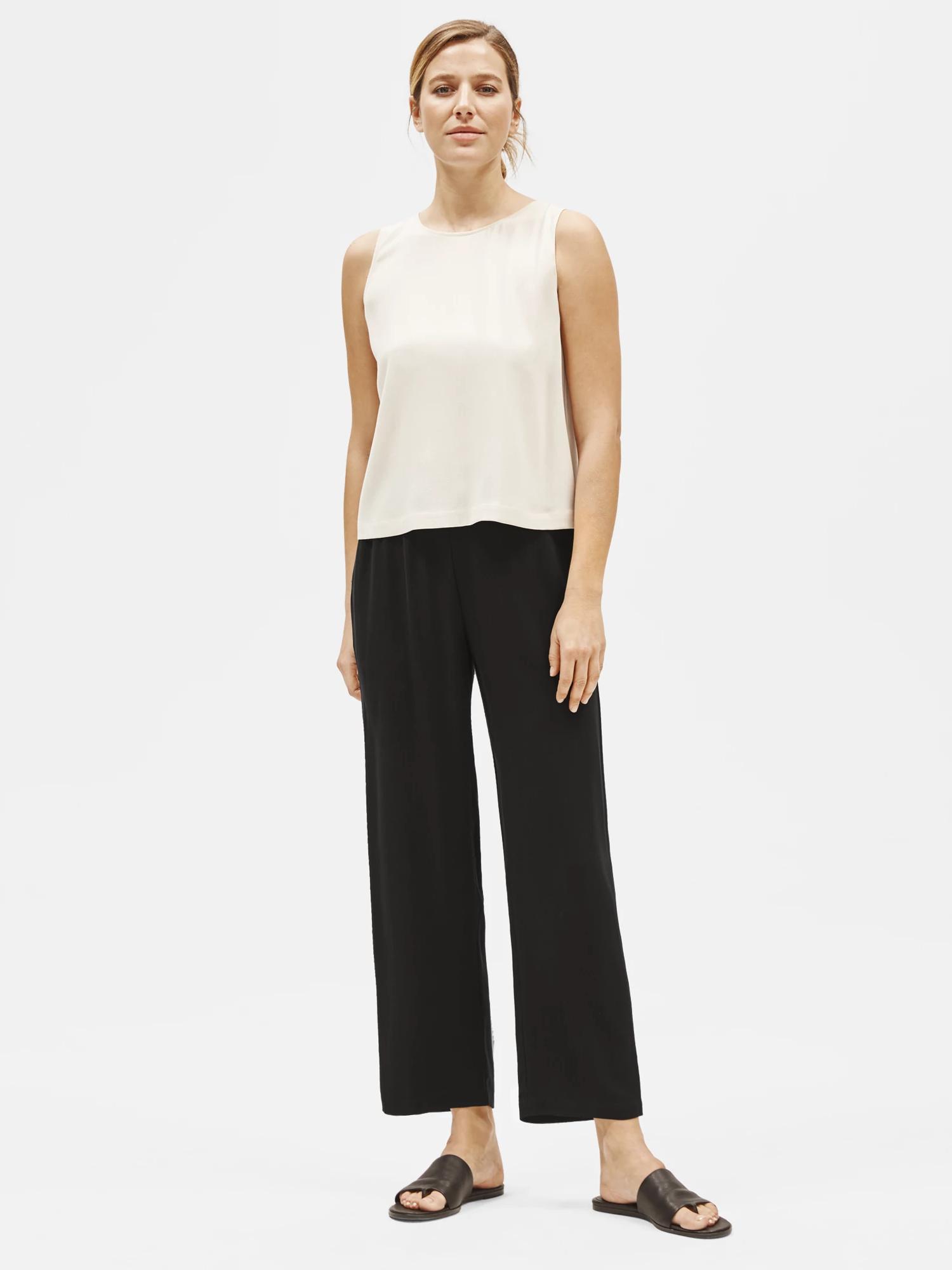 EILEEN FISHER System Silk Georgette Straight Ankle Pantfemale Product Image