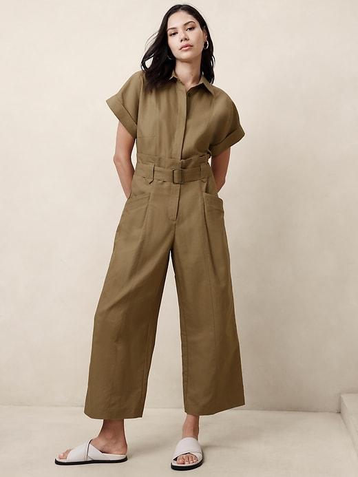 Linen-Blend Jumpsuit Product Image