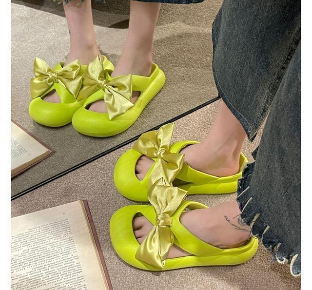 Bow Platform Slide Sandals Product Image