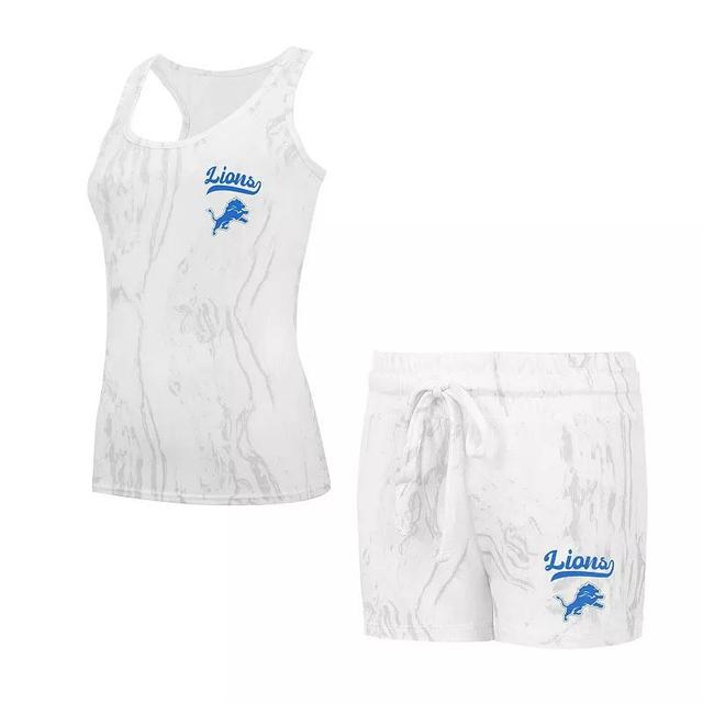 Womens Concepts Sport Detroit Lions Quartz Hacci Knit Tank Top & Shorts Sleep Set Product Image