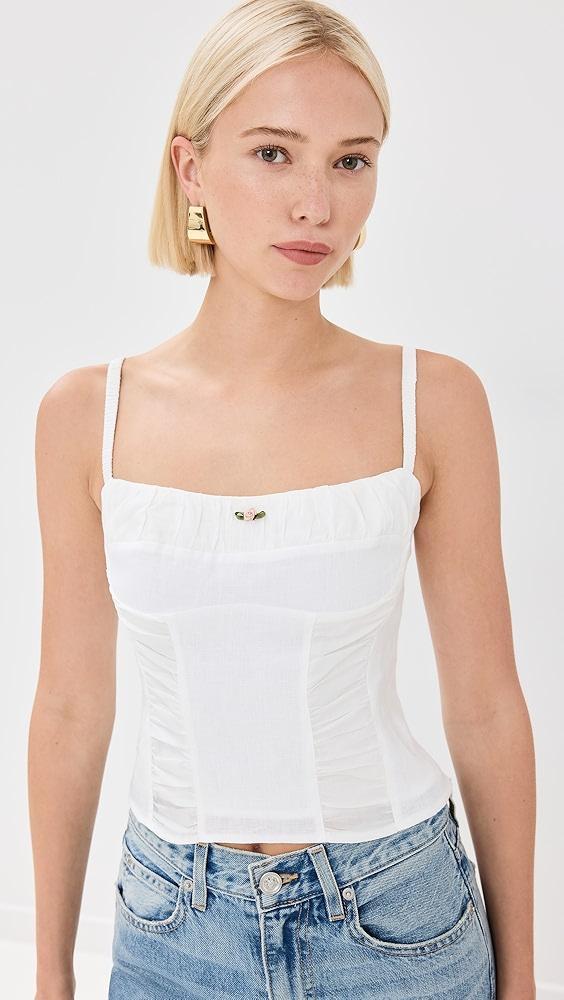 Reformation Emery Linen Top | Shopbop Product Image