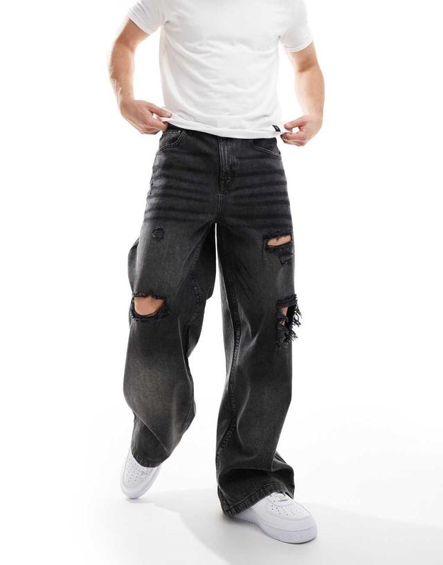 ASOS DESIGN super baggy jeans in washed gray Product Image