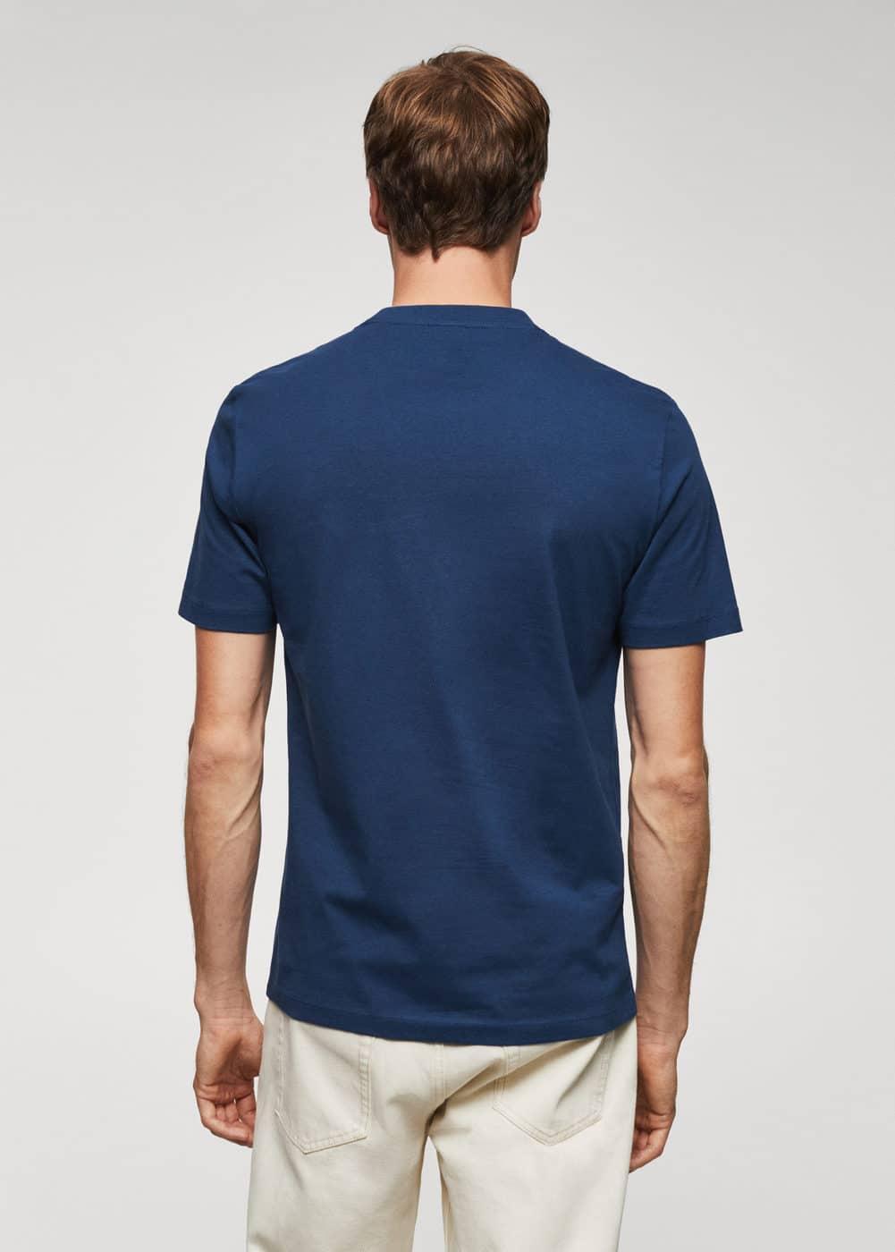 MANGO MAN - 100% cotton t-shirt with logo indigo blueMen Product Image