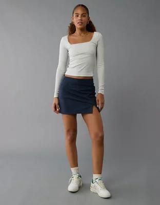 AE High-Waisted Suede Mini Skort Product Image