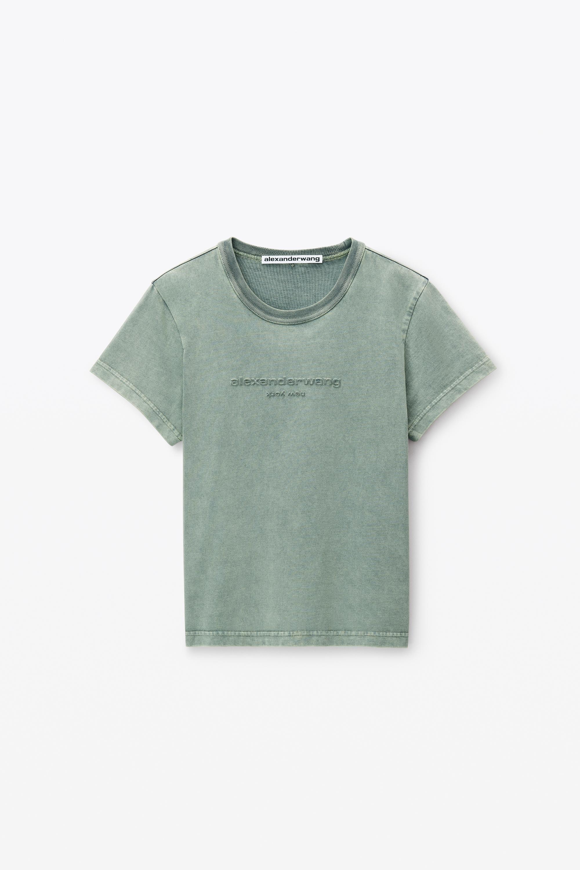 Logo Embossed Acid Wash Shrunken Tee Product Image