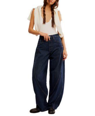 Women's Sugar & Spice Cotton High-Rise Barrel Jeans  Product Image