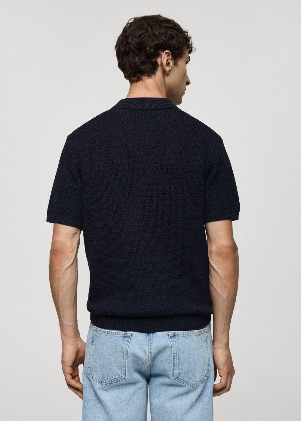 Mango Mens Braided Knit Polo Shirt Product Image