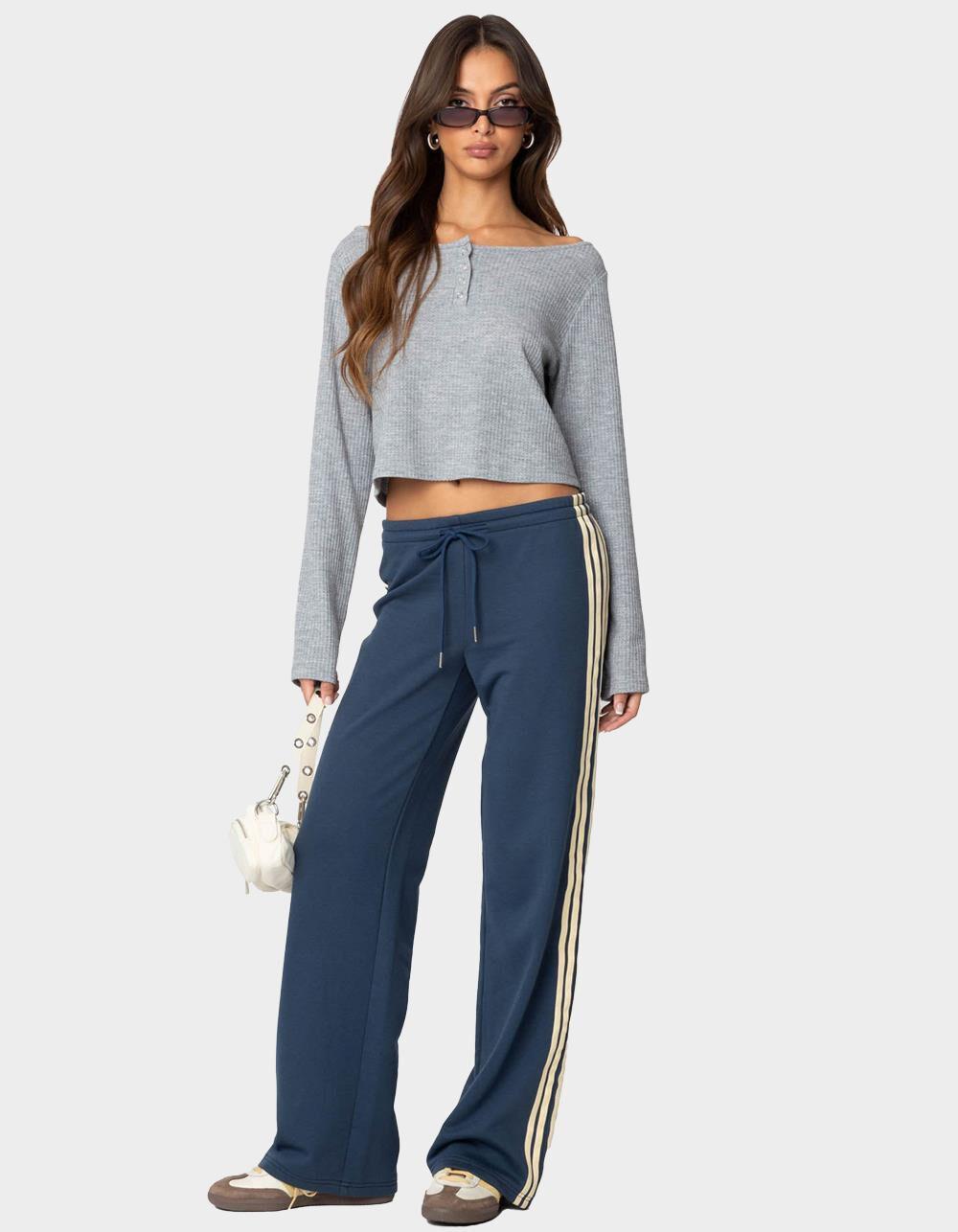 EDIKTED Averie Contrast Striped Sweatpants Product Image