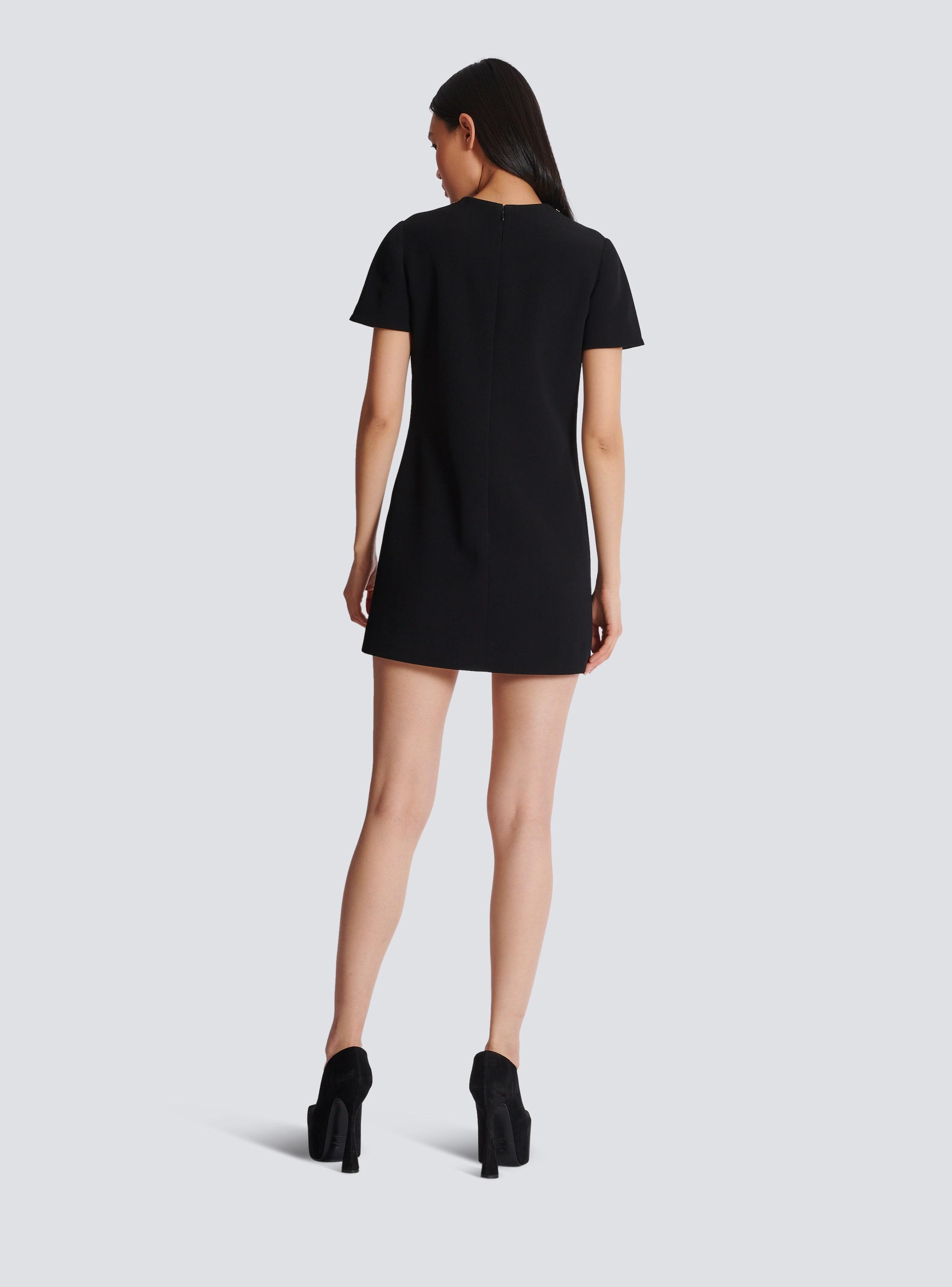 Embroidered crepe shift dress Product Image