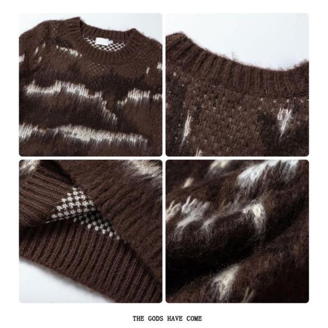 Crew Neck Patterned Sweater Product Image